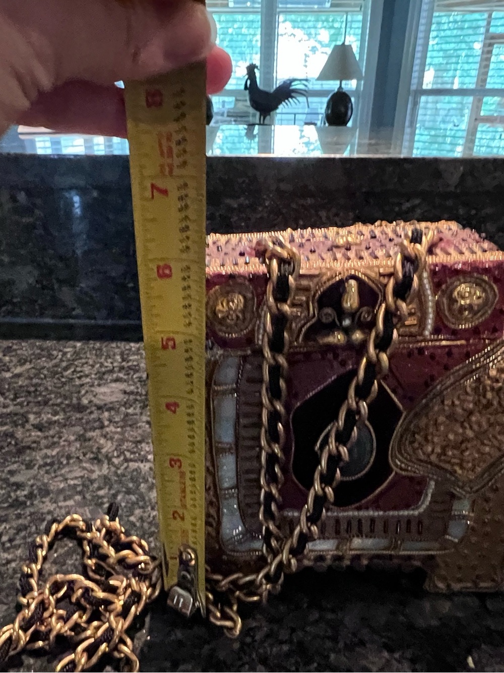 Mary Frances Elephant Box Crossbody Bag - Gold Embellished - Picture 4 of 12